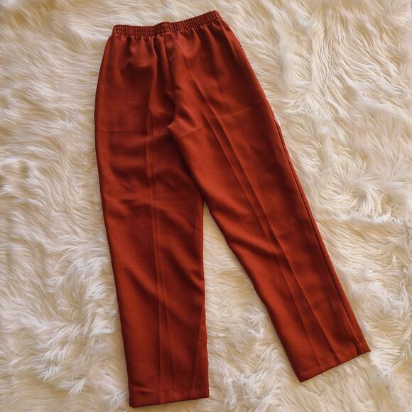 Vintage Terracota Rust High Waist Straight Leg Trouser Pant XSP Front Seam - Picture 3 of 4